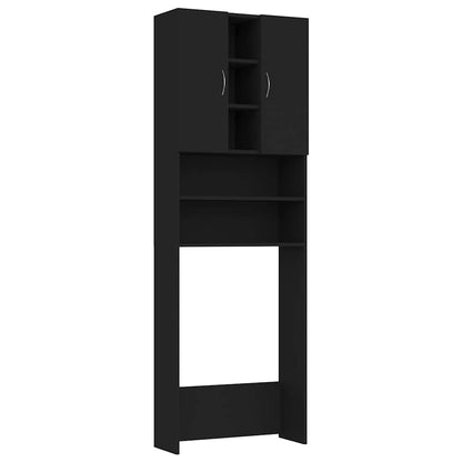 Mobile per Lavatrice Nero 64x25,5x190 cm