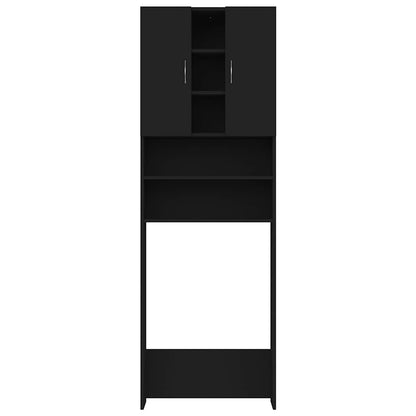 Mobile per Lavatrice Nero 64x25,5x190 cm