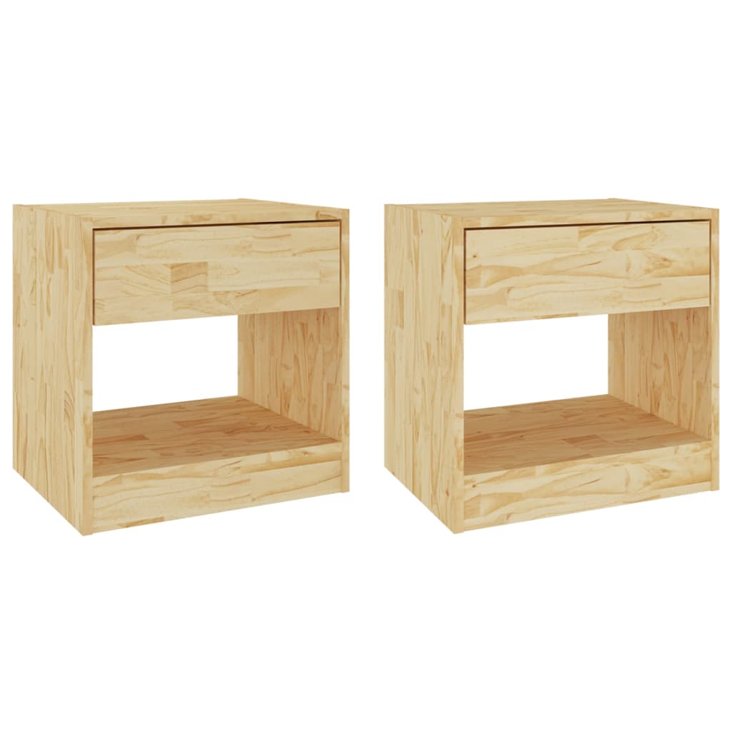 Comodini 2 pz 40x31x40 cm in Legno Massello di Pino