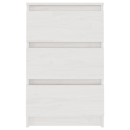 Comodini 2 pz Bianchi 40x29,5x64 cm in Legno Massello di Pino