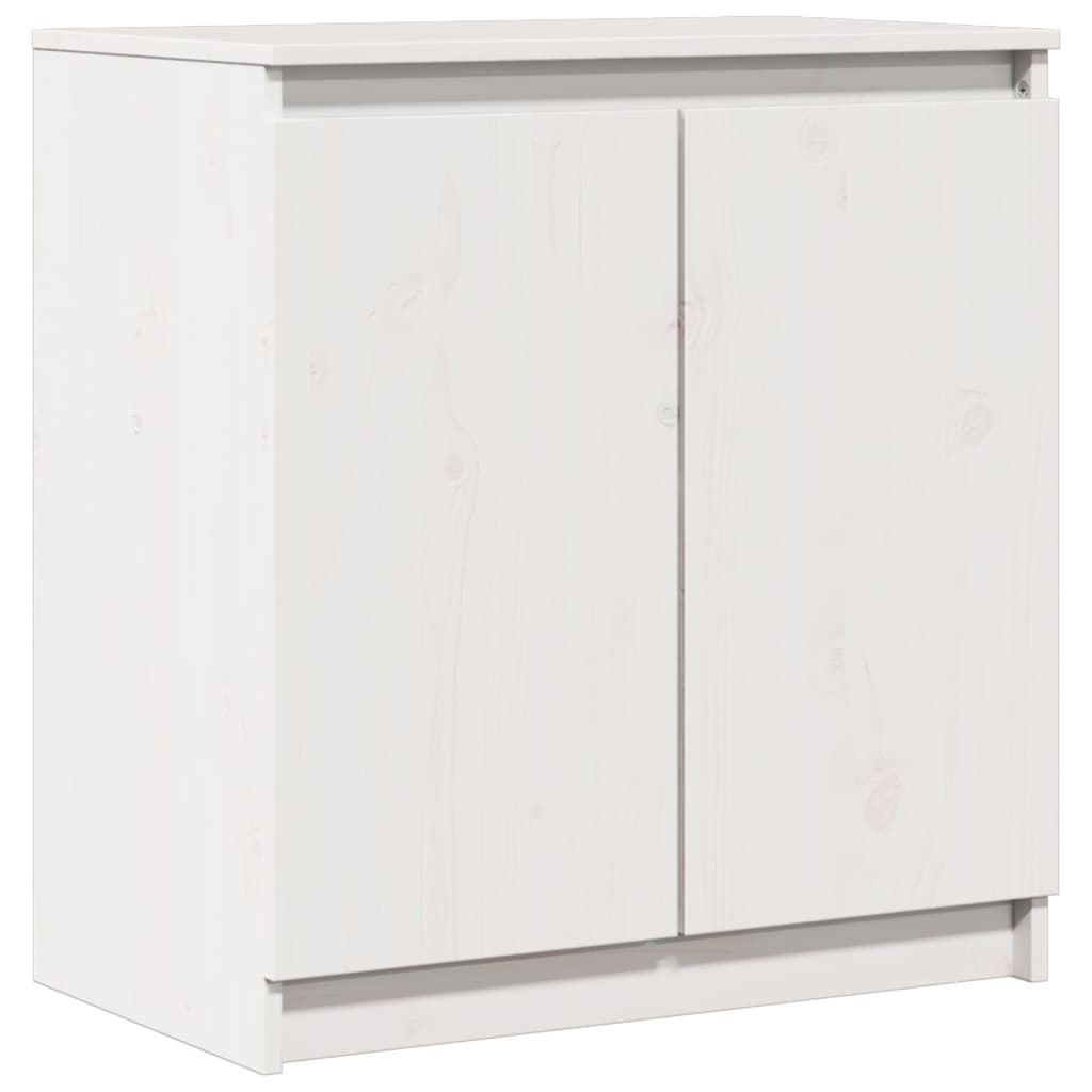 Armadietto Bianco 60x36x65 cm in Legno Massello di Pino