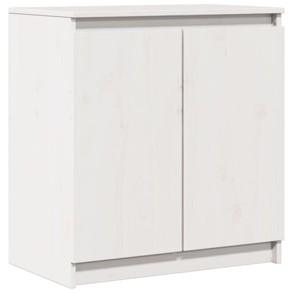Armadietto Bianco 60x36x65 cm in Legno Massello di Pino