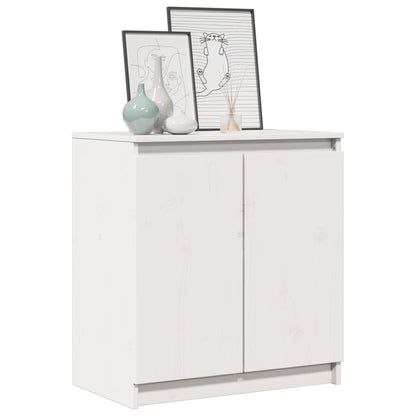 Armadietto Bianco 60x36x65 cm in Legno Massello di Pino
