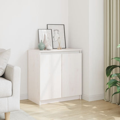 Armadietto Bianco 60x36x65 cm in Legno Massello di Pino