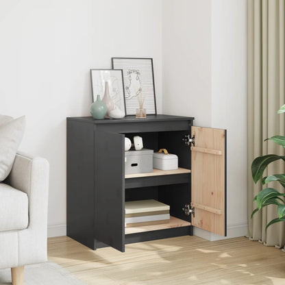 Armadietto Grigio 60x36x65 cm in Legno Massello di Pino