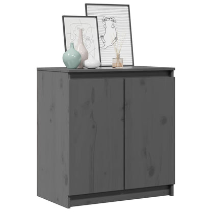 Armadietto Grigio 60x36x65 cm in Legno Massello di Pino