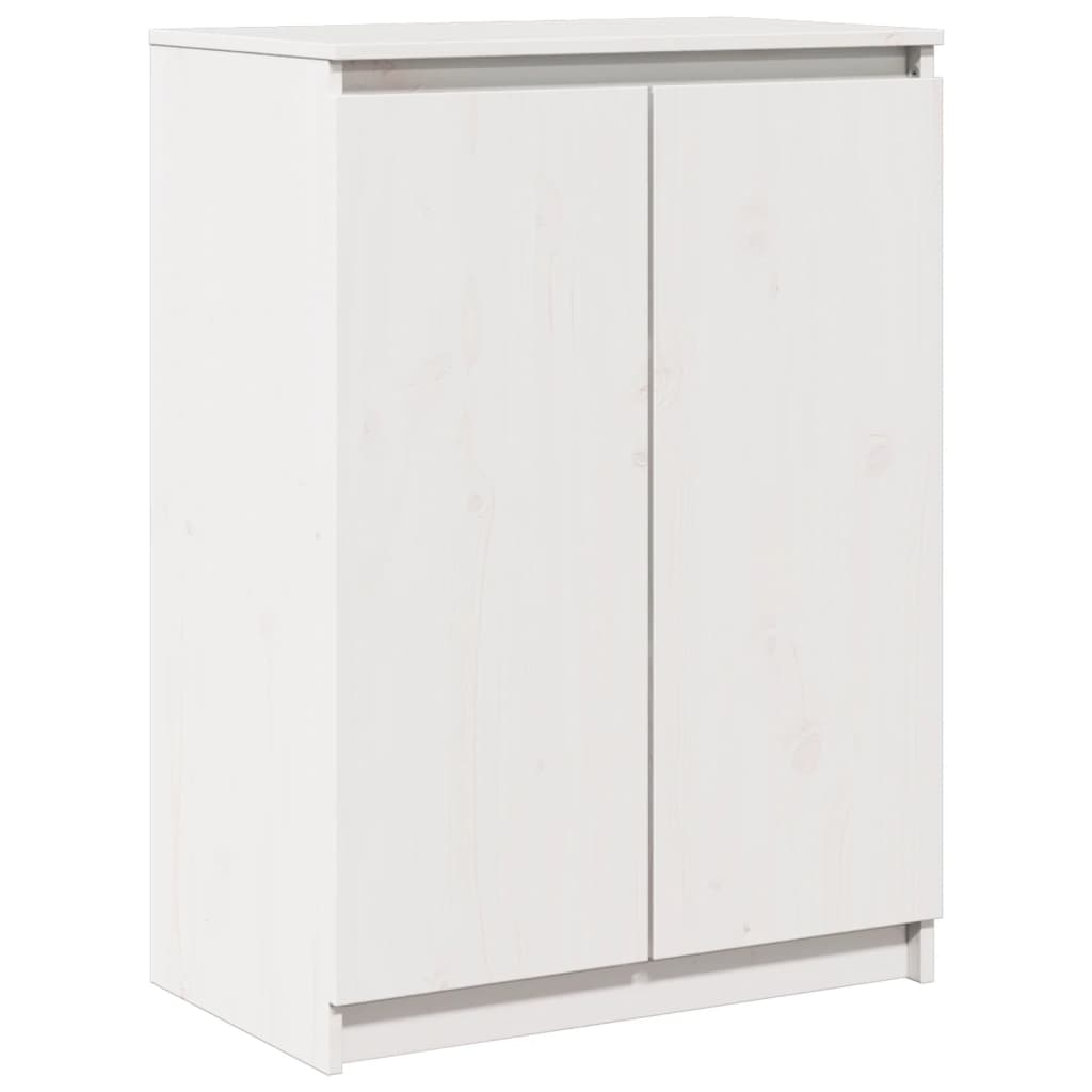 Credenza Bianca 60x36x84 cm in Legno Massello di Pino