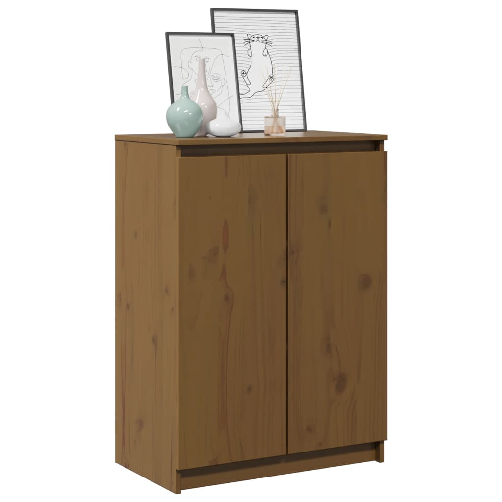 Credenza Marrone Ambrato 60x36x84 cm in Legno Massello di Pino