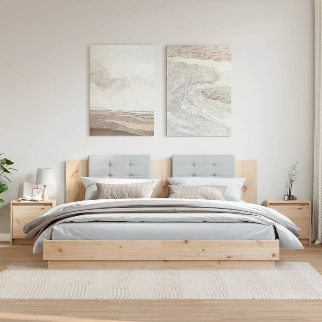 Comodini 2 pz 40x30,5x40 cm in Legno Massello di Pino