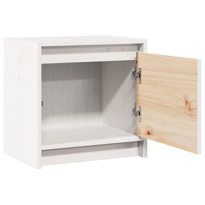Comodini 2 pz Bianchi 40x30,5x40 cm in Legno Massello di Pino