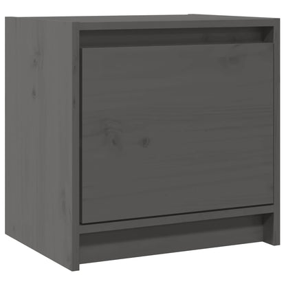 Comodini 2 pz Grigi 40x30,5x40 cm in Legno Massello di Pino