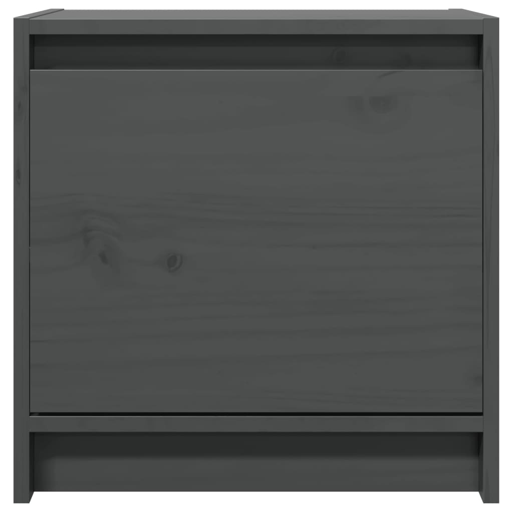 Comodini 2 pz Grigi 40x30,5x40 cm in Legno Massello di Pino