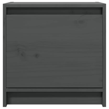 Comodini 2 pz Grigi 40x30,5x40 cm in Legno Massello di Pino