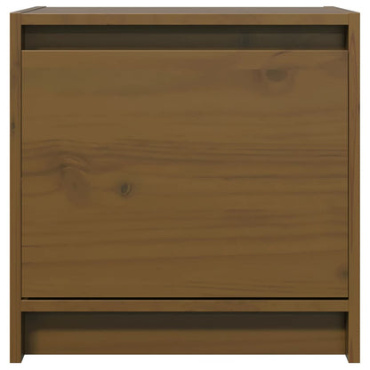 Comodino Marrone Ambra 40x30,5x40 cm in Legno Massello di Pino