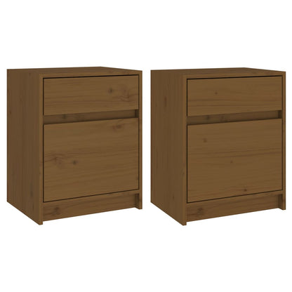 Comodini 2 pz Ambra 40x31x40 cm in Legno Massello di Pino