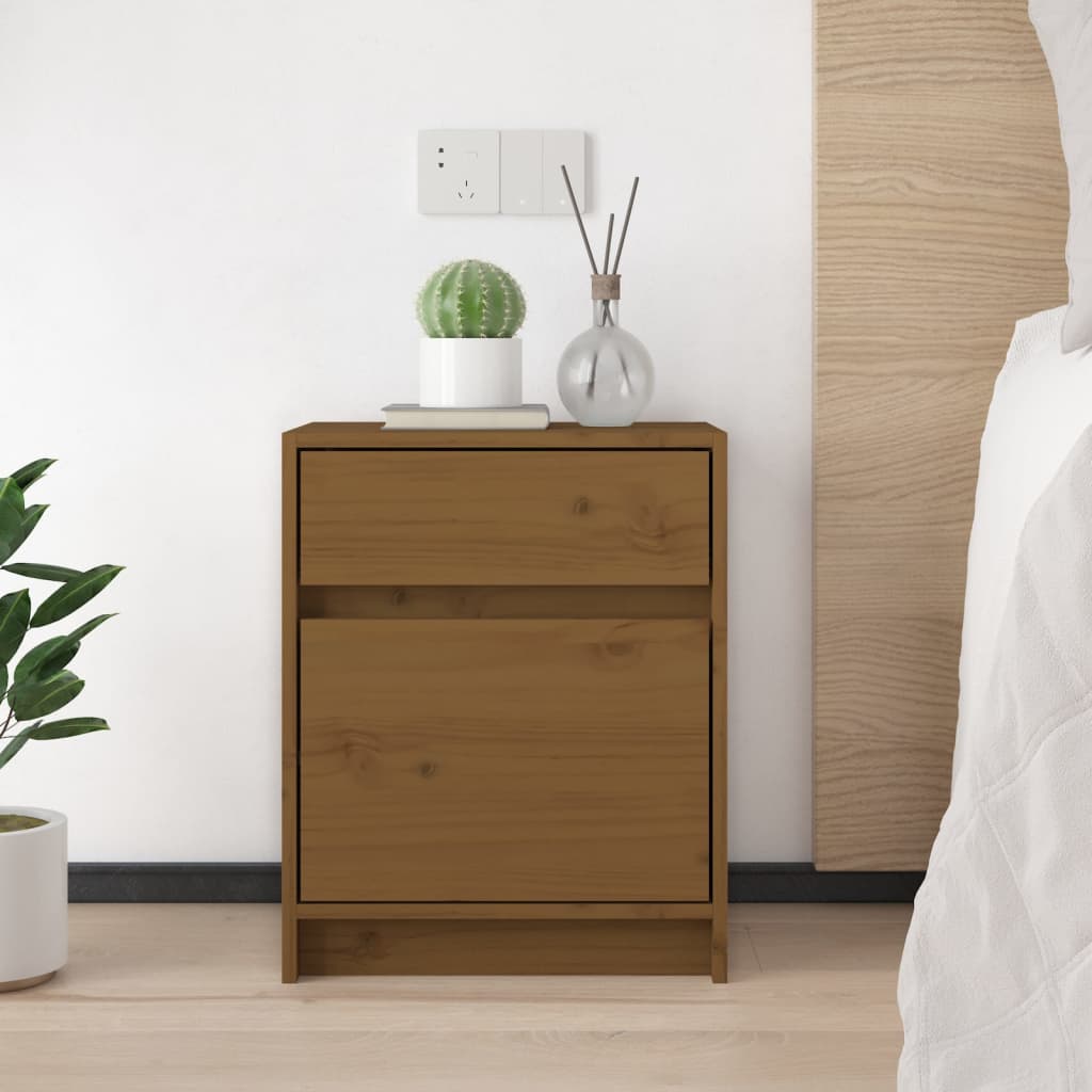 Comodini 2 pz Ambra 40x31x40 cm in Legno Massello di Pino