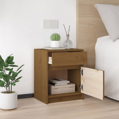 Comodini 2 pz Ambra 40x31x40 cm in Legno Massello di Pino