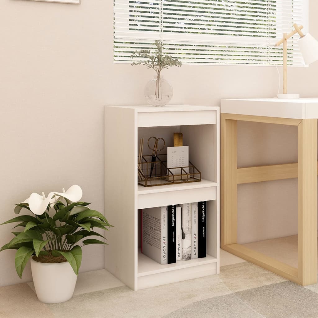 Libreria Bianca 40x30x71,5 cm in Legno Massello di Pino