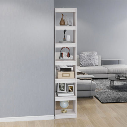 Libreria/Divisorio Bianco 40x30x199cm in Legno Massello di Pino