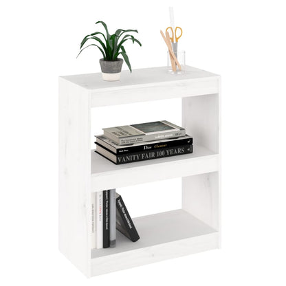 Libreria/Divisorio Bianco 60x30x71,5 cm in Massello di Pino