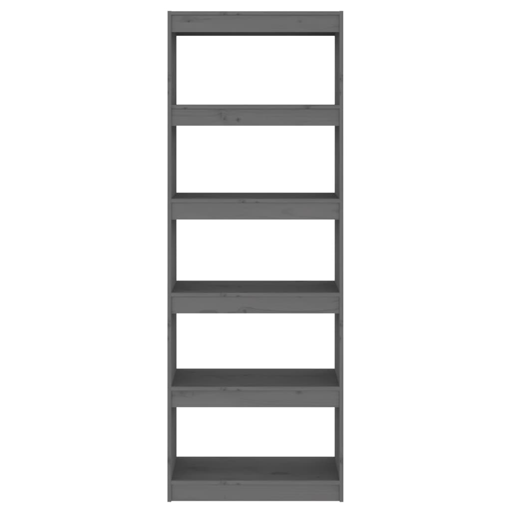 Libreria/Divisorio Grigio 60x30x167,5 cm in Massello di Pino