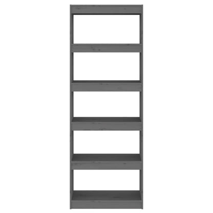 Libreria/Divisorio Grigio 60x30x167,5 cm in Massello di Pino