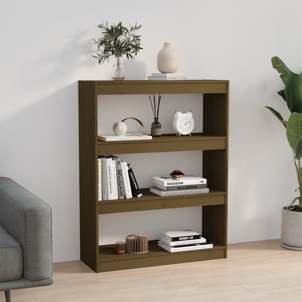 Libreria/Divisorio Marrone 80x30x103,5cm Legno Massello di Pino
