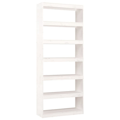 Libreria/Divisorio Bianco 80x30x199,5 cm in Massello di Pino