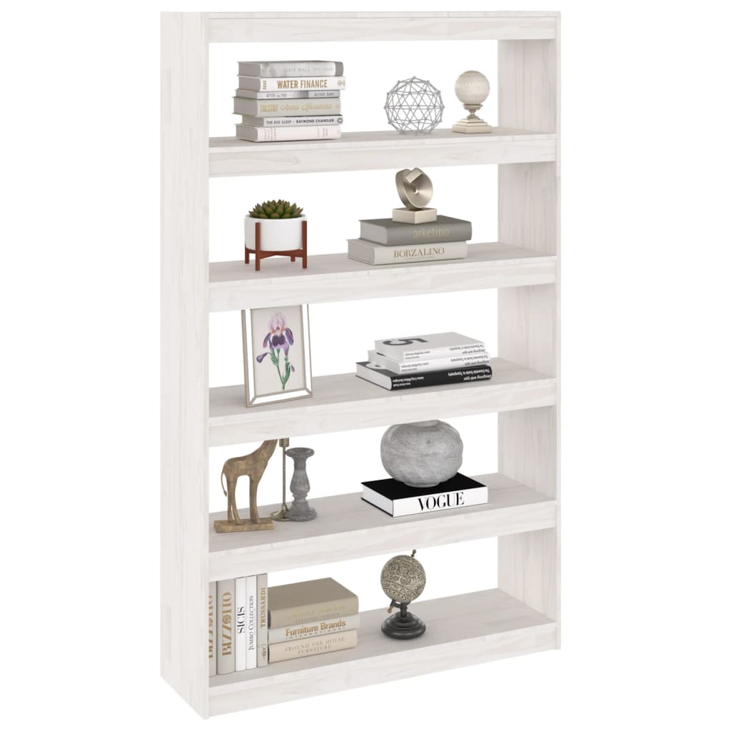 Libreria/Divisorio Bianco 100x30x167,5 cm in Massello di Pino