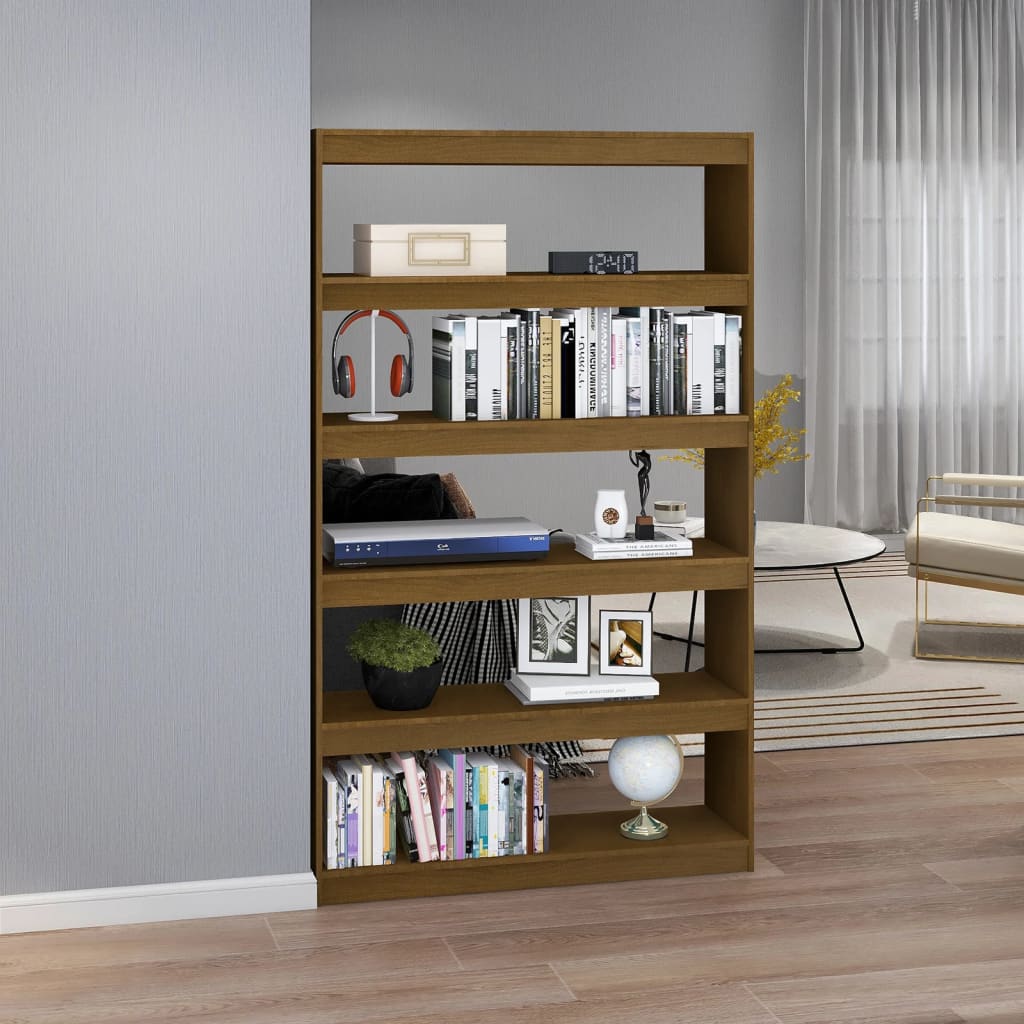 Libreria/Divisorio Marrone 100x30x167,5 cm in Massello di Pino