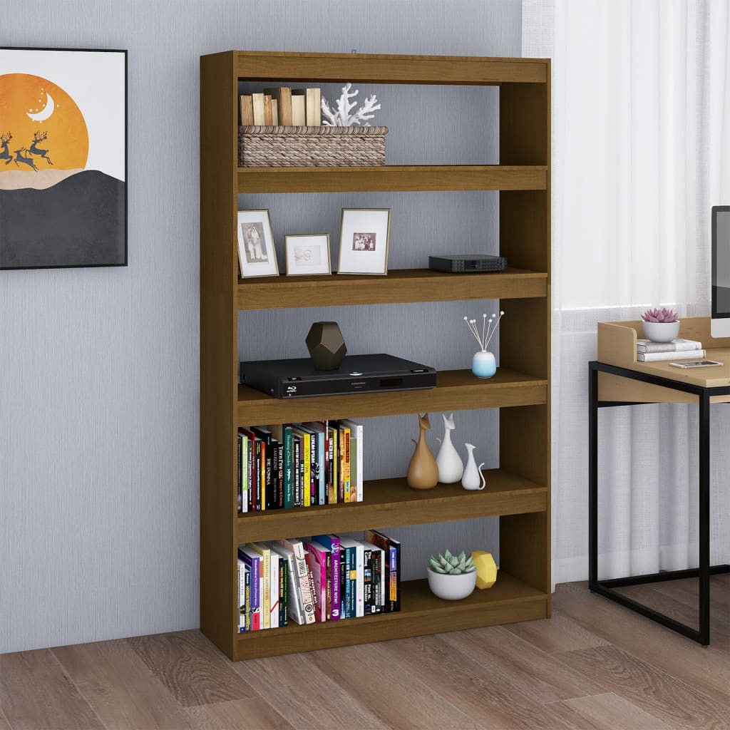 Libreria/Divisorio Marrone 100x30x167,5 cm in Massello di Pino