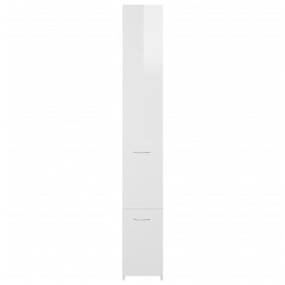 Armadietto Bagno Bianco Lucido 25x26,5x170 cm Legno Multistrato