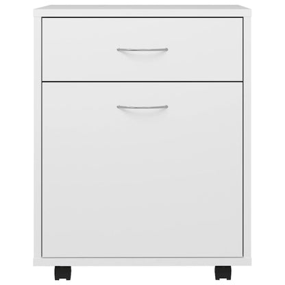 Mobiletto con Rotelle Bianco 45x38x54cm in Legno Ingegnerizzato