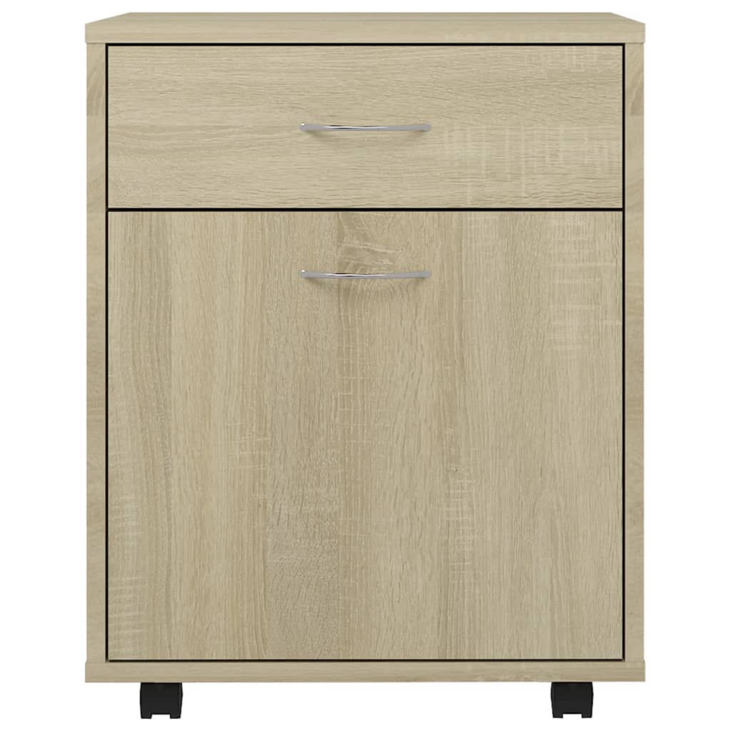 Armadietto con Ruote Rovere Sonoma 45x38x54cm Legno Multistrato
