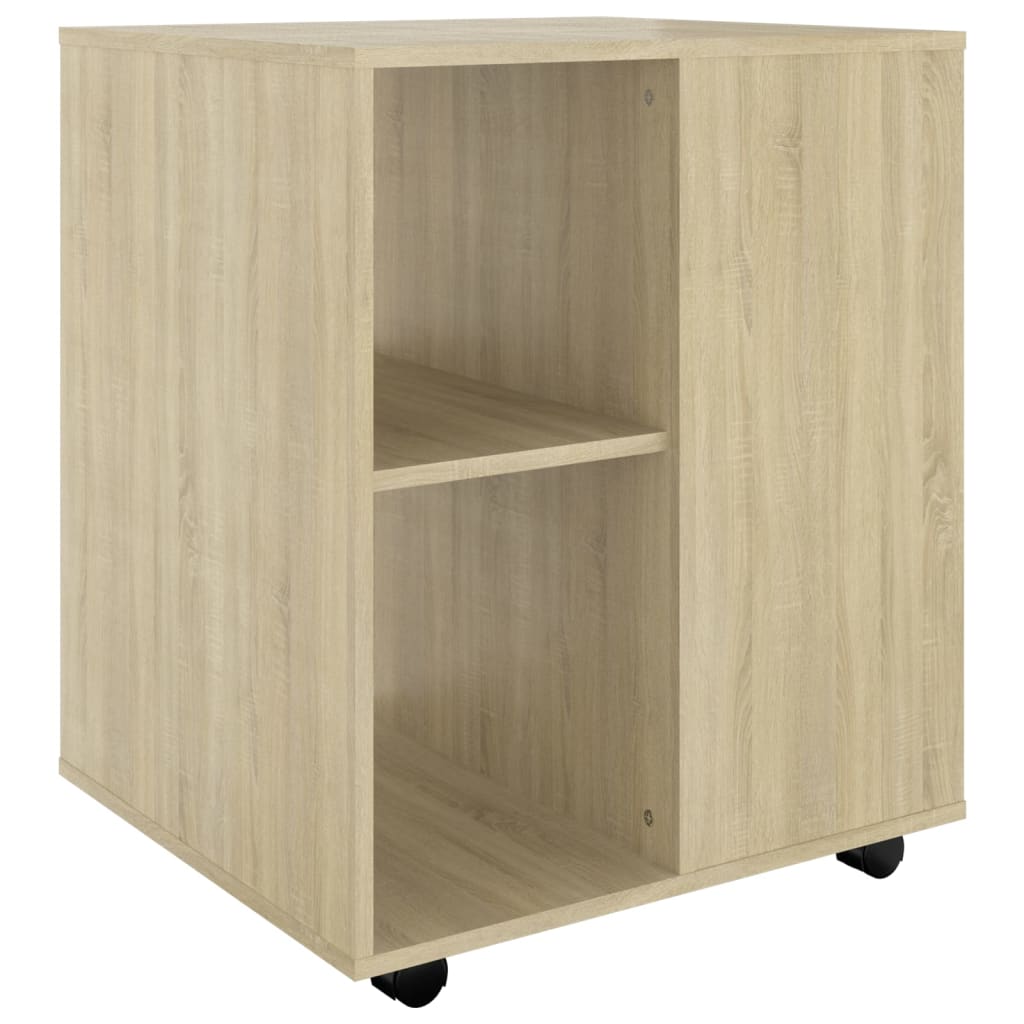 Mobiletto con Ruote Rovere Sonoma 60x53x72 cm Legno Multistrato