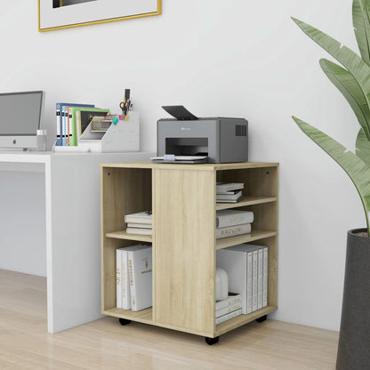 Mobiletto con Ruote Rovere Sonoma 60x53x72 cm Legno Multistrato