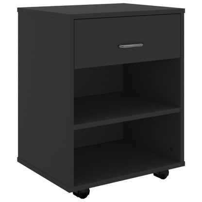 Mobiletto con Ruote Nero 46x36x59 cm in Legno Multistrato