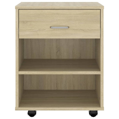 Mobiletto con Ruote Rovere Sonoma 46x36x59 cm Legno Multistrato