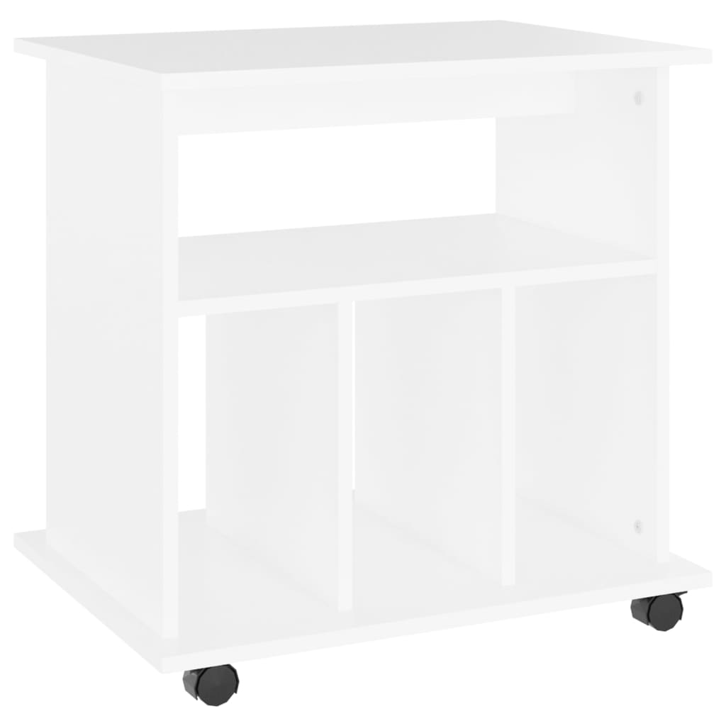 Mobiletto con Ruote Bianco 60x45x60 cm in Legno Multistrato