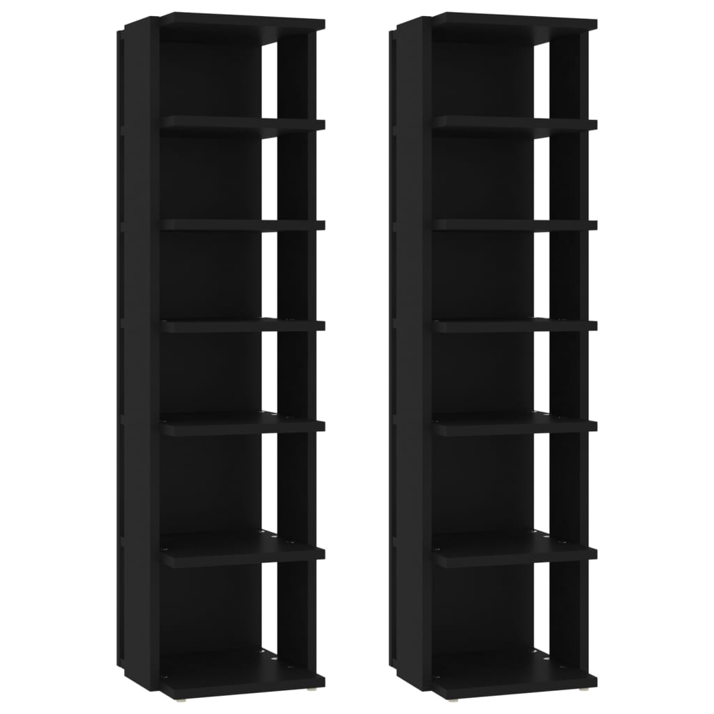 Scarpiere 2 pz Nere 27,5x27x102 cm