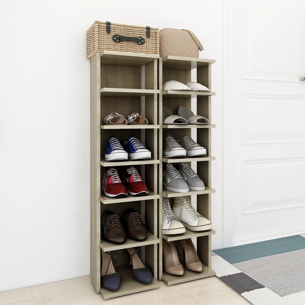 Scarpiere 2 pz Rovere sonoma 27,5x27x102 cm