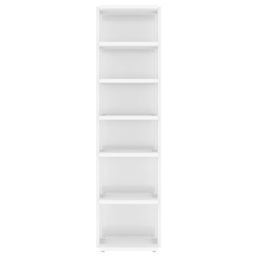 Scarpiera Bianco Lucido 27,5x27x102 cm in Legno Multistrato