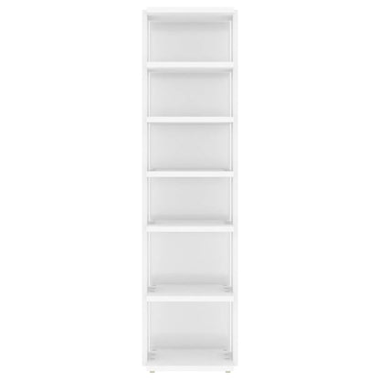 Scarpiera Bianco Lucido 27,5x27x102 cm in Legno Multistrato
