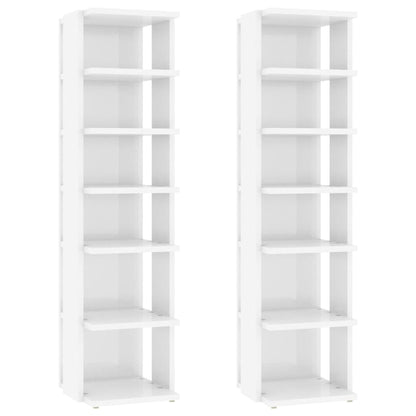 Scarpiere 2 pz Bianco Lucido 27,5x27x102 cm