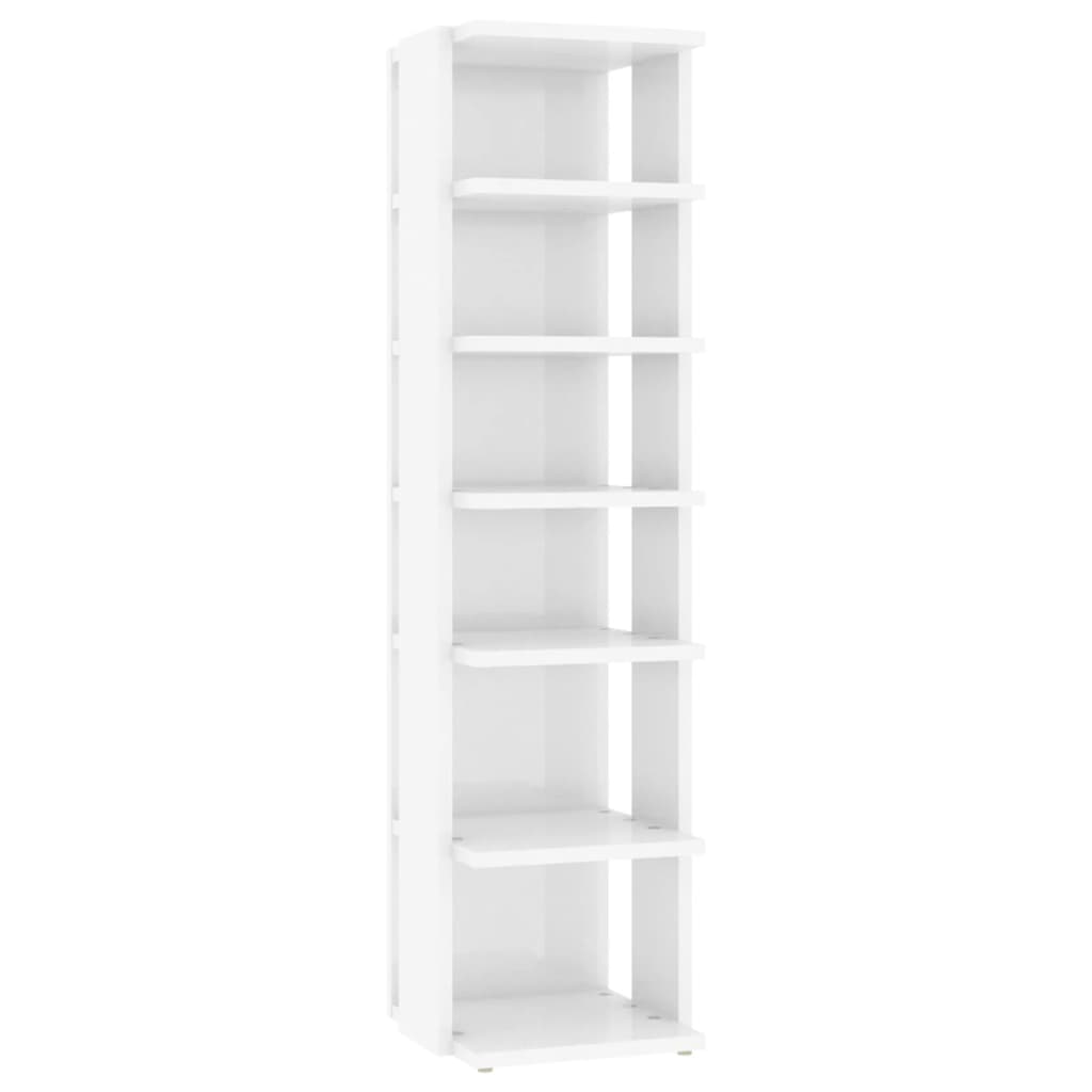 Scarpiere 2 pz Bianco Lucido 27,5x27x102 cm