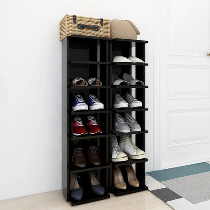 Scarpiere 2 pz Nero Lucido 27,5x27x102 cm