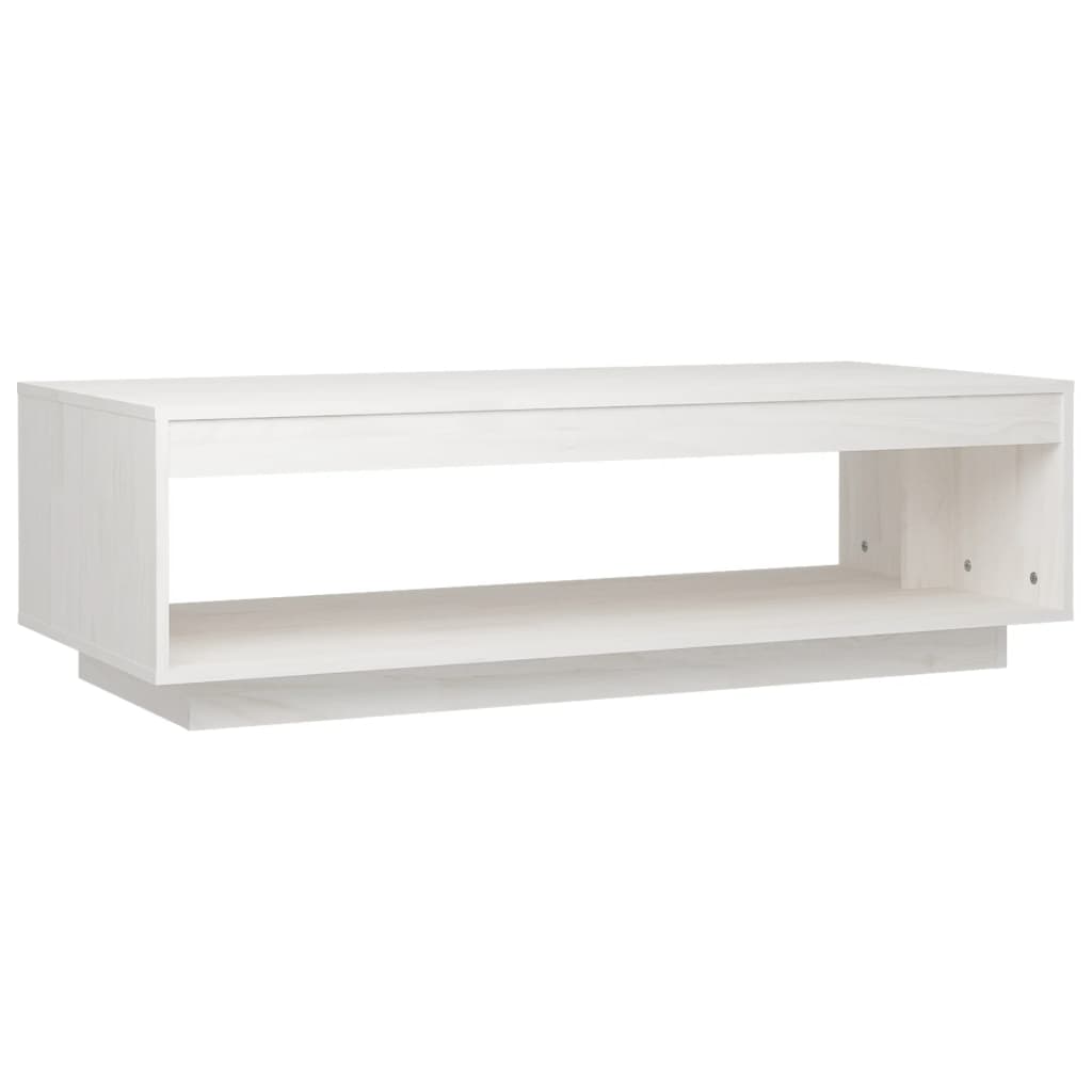 Tavolino da Salotto Bianco 110x50x33,5 cm in Legno di Pino