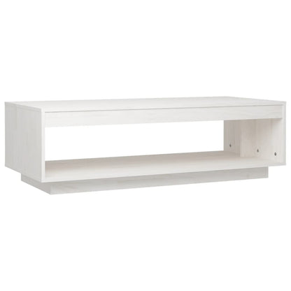 Tavolino da Salotto Bianco 110x50x33,5 cm in Legno di Pino