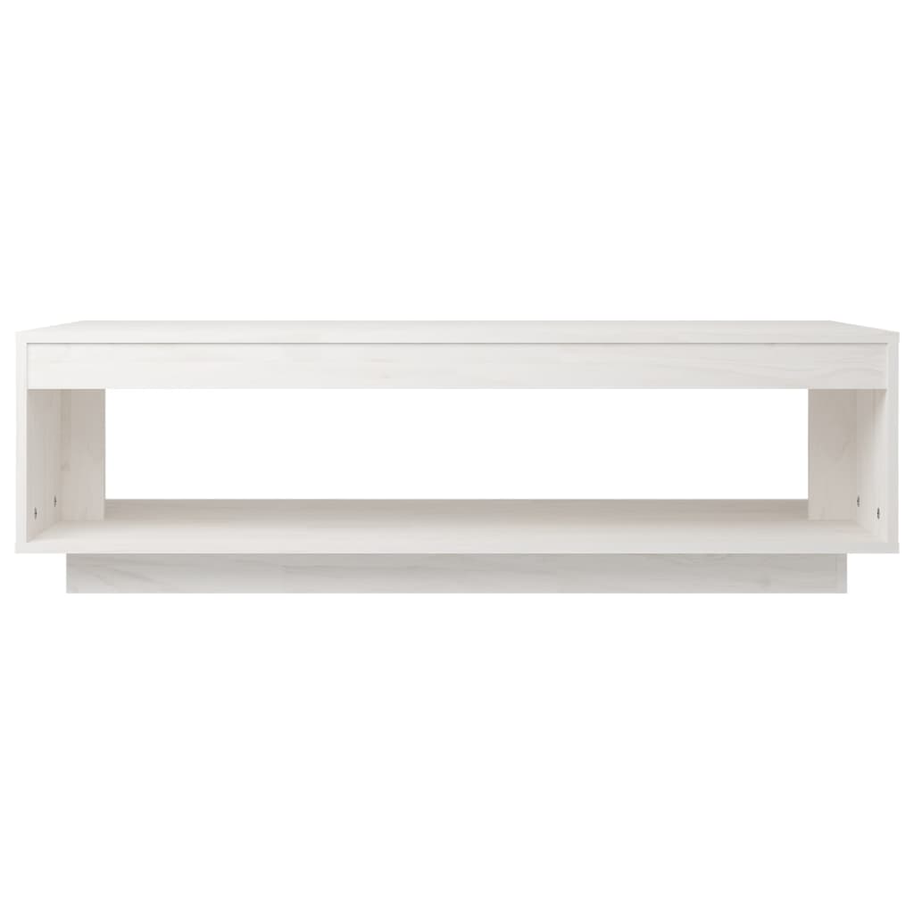 Tavolino da Salotto Bianco 110x50x33,5 cm in Legno di Pino