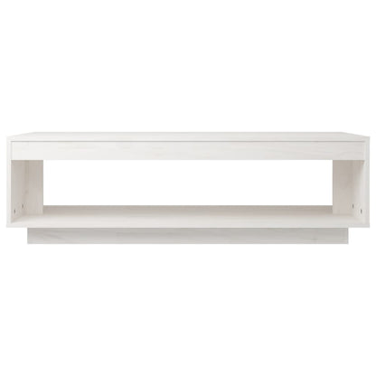 Tavolino da Salotto Bianco 110x50x33,5 cm in Legno di Pino